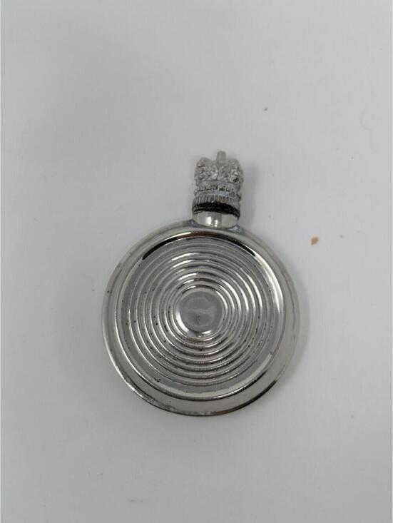 Antique Jewelry - Antique Silver Perfume Flask with Crown Top / purse sizeSpiral Pattern-Made In